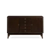 Cozy New Asia living room side cabinet with walnut color