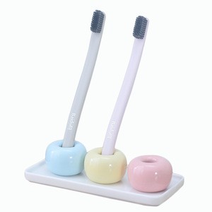 Creative Ceramic Toothbrush Holder Servicing Tray Bathroom Shower Simple Tooth Brush Stand Shelf Bath Accessories Set