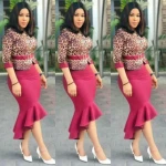 cross-border supply african women's  leopard print stitching irregular fishtail dress belt wholesale