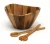 Import Custom cheap wholesale collapsible rustic large natural acacia wooden fruit vegetable salad mixing serving bowl set with hands from China