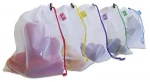 Custom Eco-Friendly Reusable Mesh Drawstring Storage Bag Vegetable Packaging Folding Mesh Portable Fruit Nylon Mesh Bag