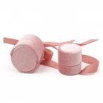 Custom Elegant Earrings Necklace Jewellery Packaging Display Box Ribbon Bracelet Jewelry Box Package Velvet Round Ring Boxes