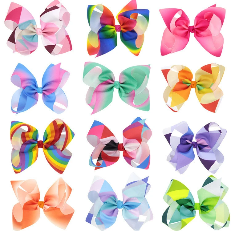 custom ins fashion princess grosgrain ribbon 6pcs gift set babys kids Girl jojo siwa hair bows for girls hair