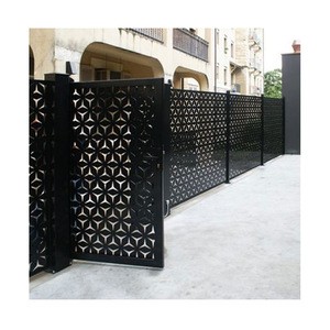 Custom Laser Cut Gates Perforated Garden Gates Decorative Aluminum Fence Rusty Corten Steel Metal Gates Garden Trellis