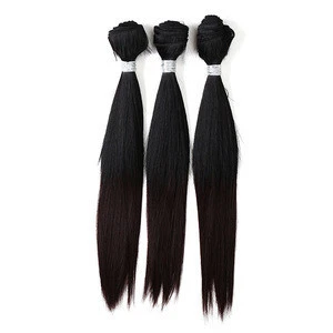 Custom Packing Cheap Wholesale Black Straight Synthetic Hair Extension