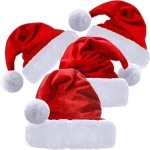 Custom Plush Thickened High End Christmas Hat Short Plush Christmas Hat