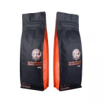 Custom Printed Plastic Black Matte Ziplock Packaging Coffee Bag