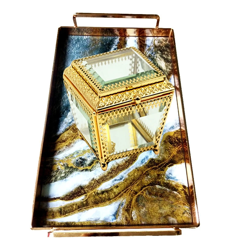 Custom processed metal crafts glass decorative packaging tray jewelry box ODM OEM lighter case