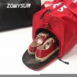 Custom Sports Travel Waterproof Foldable Handbags Men Women Gym Outdoor Lightweight Luggage Duffle Bag With Shoe Compartment