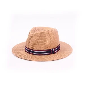Custom Unisex Fashion Wide Brim Panama Beach Cowboy Straw Fedora Hat
