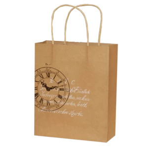 Custom Your Own Logo Printed Kraft Paper Gift Bag With Twisted Rope Handle