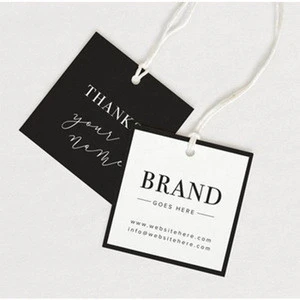 Customize logo 3d embossed clothing paper hang tag garment tags