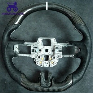 Customized Gloss Black Carbon Fiber Car Steering Wheel For 2014 Mustang