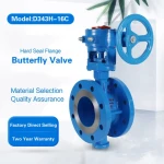 D343H-16C Manual flange high temperature steam resistant cast steel worm gear hard seal flange butterfly valve