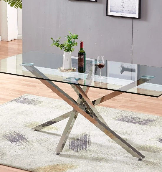 design glass top dining table
