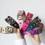 Designer Headband Wraps Solid Color Hair Band Rhinestone Hair Accessories