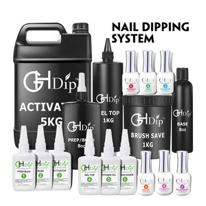 Dipping Powder Nail Liquid Glue System, brush cleaner, activator, prep/bond, base, gel top coat, 15ML/2OZ/4OZ REFILL