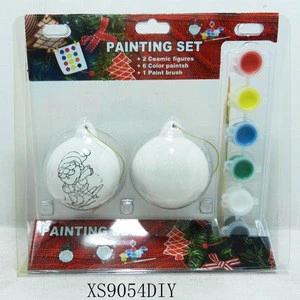 DIY christmas series pattern uncoated color art egg kids ceramic paint set