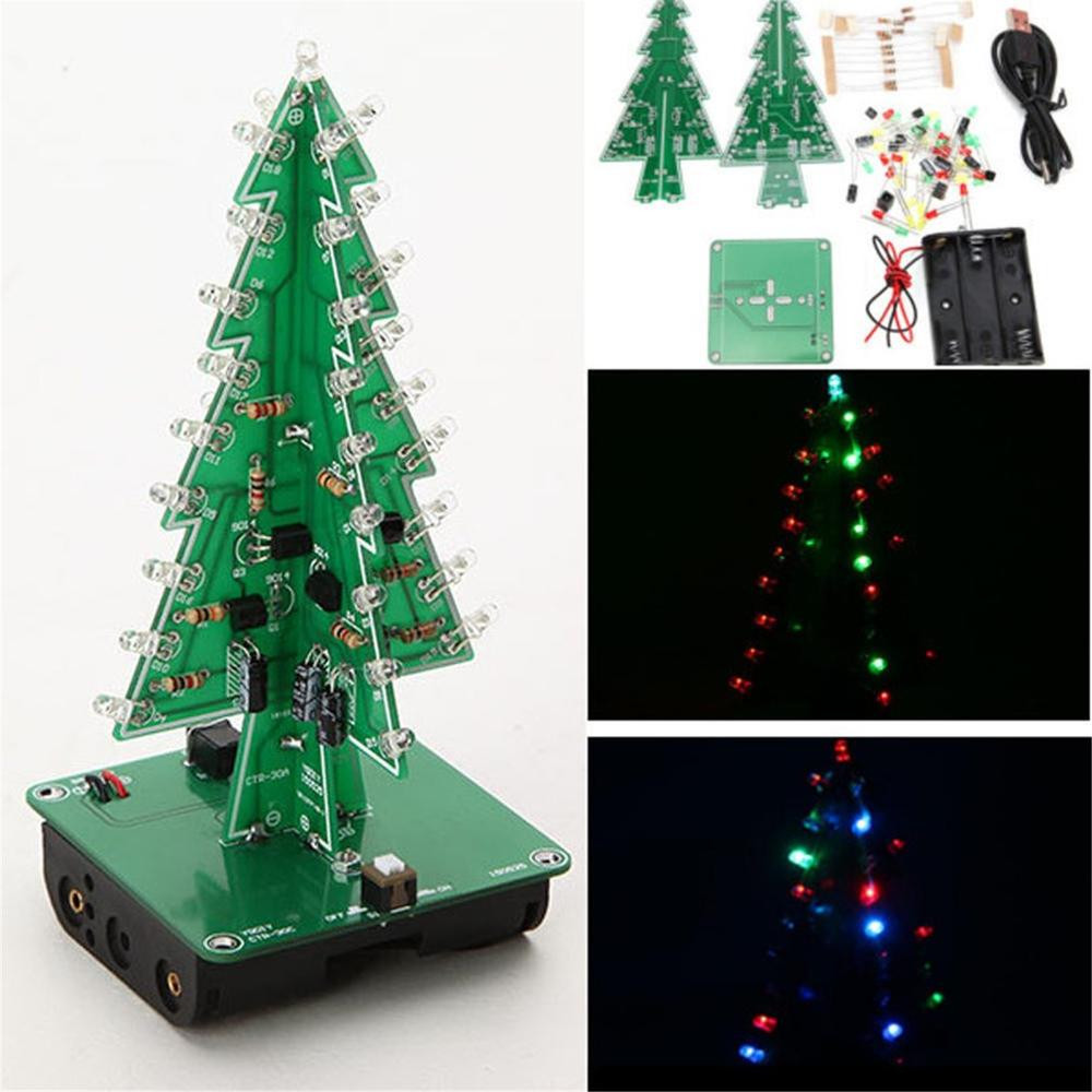 Buy Diy Christmas Tree 3d Xmas Soldering Practice Electronic Assemble ...