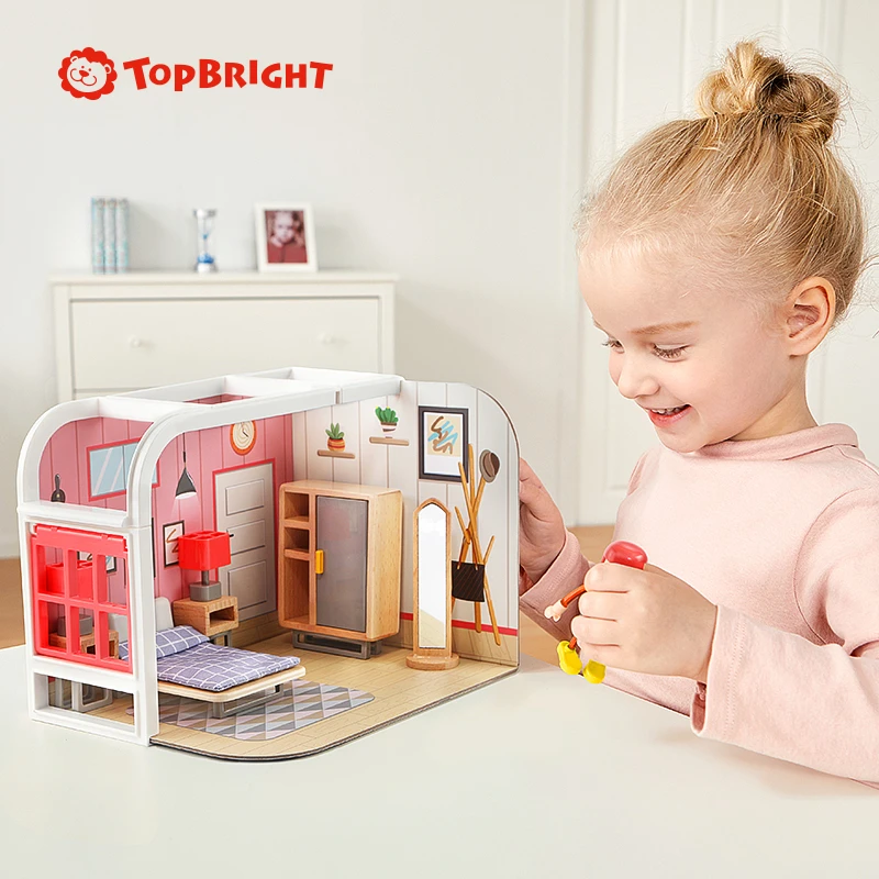 DIY wooden and plastic miniature Hand-assembled Toy Gifts Parent-child Interactive Role Doll House