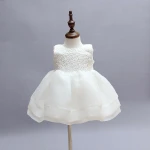 DMFGD Baptism Lace Baby Dress Girls With Big Bow 1 Year Infant Christmas Dress Girl Baby Birthday Dress