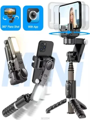 Dodoup 360 degree rotatable Q18 foldable gimbal stabilizer with remote selfie stick single axis gimbal stabilizer