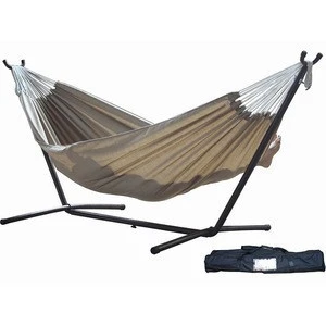 Double 2 People Outdoor Fabric Hammock with Space-Saving Steel Stand Travel portable hammock with stand