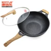 Easy To Clean Smokeless High Quality 32cm Medical Stone Non Stick Frying Pan