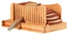 Eco - friendly Bamboo wood foldable Bread Slicer And Removable Bread Cutting Board with crumbs tray
