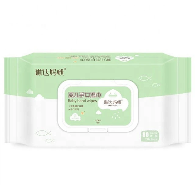 Eco friendly Biodegradable 80 sheets hand and face baby wet wipes with fast delivery