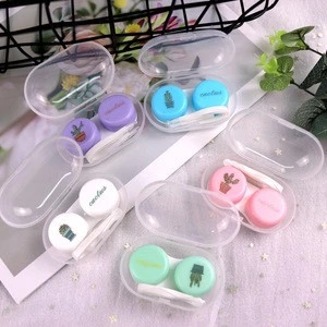 Eco-friendly new style cactus pattern portable contact lens case