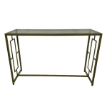 Elite Unique Gold Modern Accent Metal High Tall Long Console Table With Glass Top tempered glass steel frame table