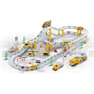 Engineering b/o track railway puzzle set metal slot toys for kids