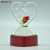 Import Europe popular LED glass heart flower crafts with base from China