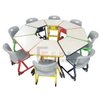 Everpretty education wooden metal tables and chairs students classroom table and chair children school furniture
