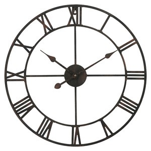 Extra Large Iron Vintage Roman Numeral Quartz Classical Wall Clock Design