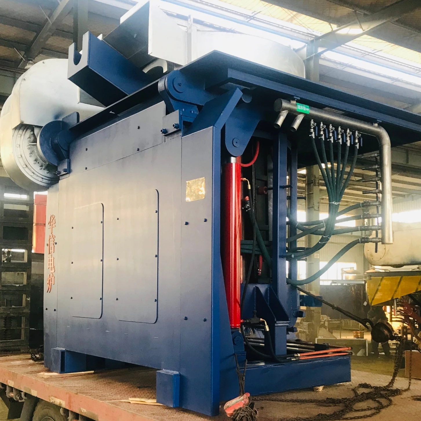 Factory direct sales 750kg steel shell intermediate frequency induction furnace for copper ingot casting production line