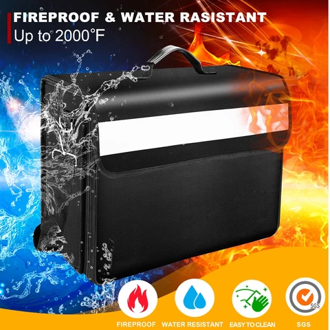Factory direct sales custom logo waterproof or fireproof document bag fire proof bag documents storage