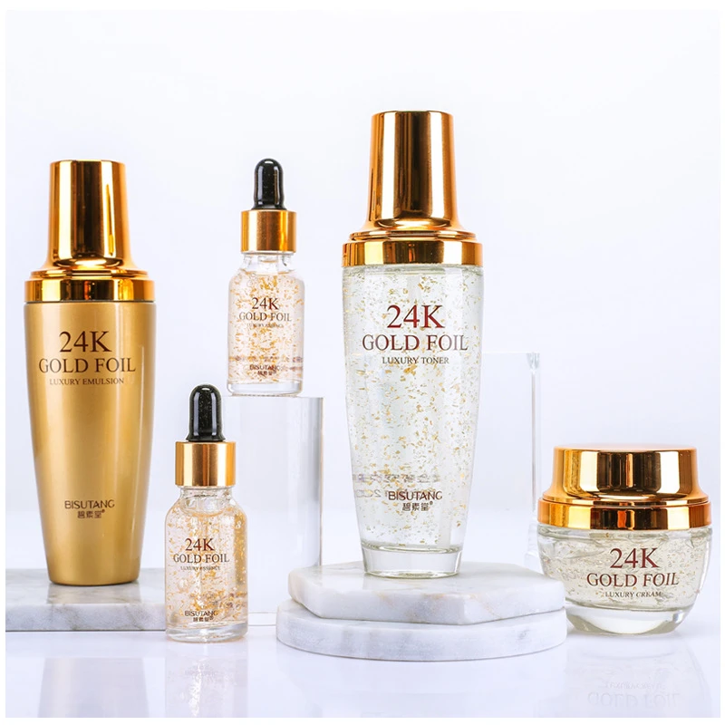 Factory Oem Odm Custom Whitening Set  Moisturizing 24K Gold Skin Care Set 5pcs innewest beauty products