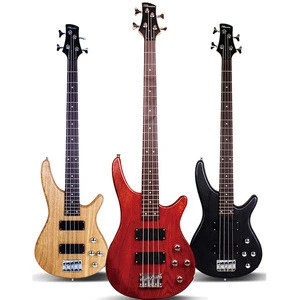 Factory OEM Wholesale price 4 string 24 fret connected body electric bass guitar stringed instruments