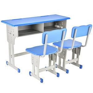 Factory price hot sale cheap school furniture student desk and chair  children double set kids plastic study table