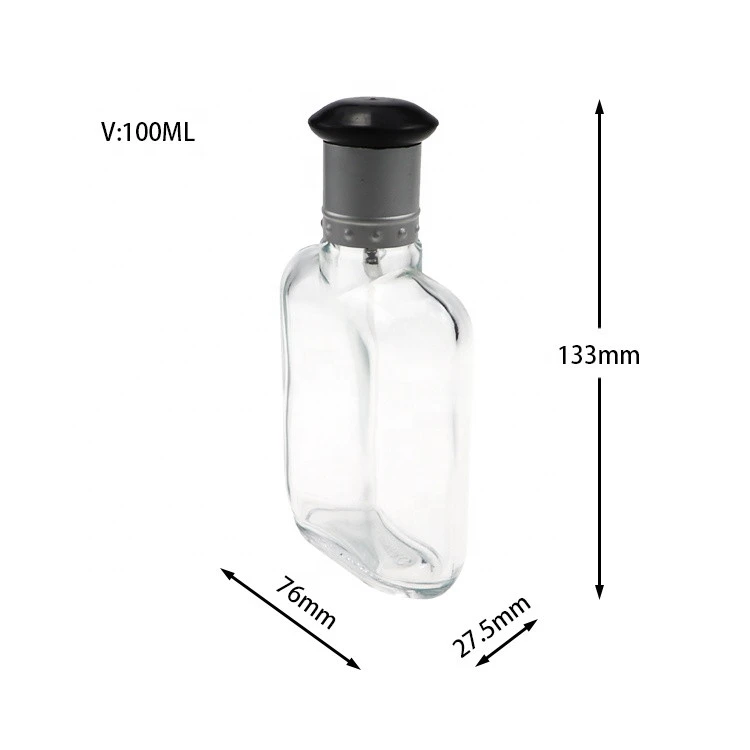 Factory Price Square Clear Men Cologne Spray Perfume Bottle 100 ml With Silver Cap