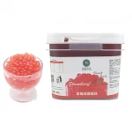 Factory Supply Fruit/Milk Tea Topping Strawberry Flavor Popping Ball/Fruit Flavour Boba Blast Ball