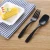 Import Factory Wholesale black flatware handle Eco-friendly Plastic Fork Spoon Set from China