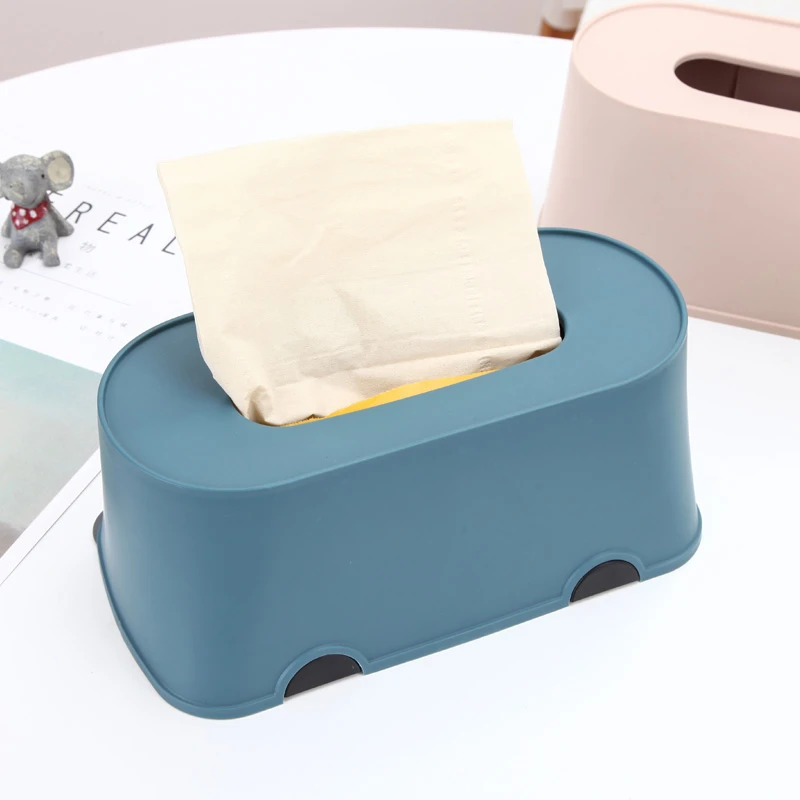 Factory wholesale multifunctional plastic tissue box with mobile phone holder