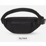 Fanny Pack Black Waterproof Money Belt Bag Men Purse Teenager's Travel Wallet Belt Male Waist Bags Cigarette Case for Phone