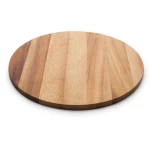 Fashion elegant multi-function serving trays round shape solid acacia wood chopping board