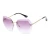 Import Fashion Eyewear 2021 UV400 Oversized Shades Sun glasses Women Female Lady Rimless Sunglass from China