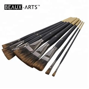 Flat Boar Bristle Artist Paint Brushes Oil Paint Brush And Acrylic Paint Art Brush Set