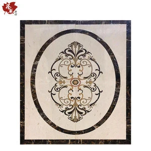 Flower Pattern Metal Mixed Glass Bathroom Mosaic Tile Customized Size Marble Stone pattern